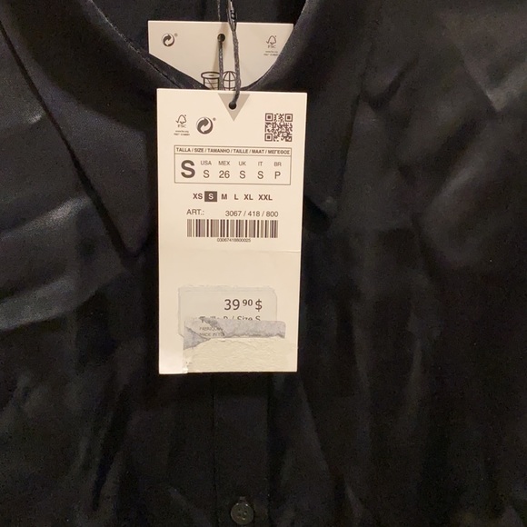 Zara Faux-Silk Button-up Shirt - Picture 4 of 4